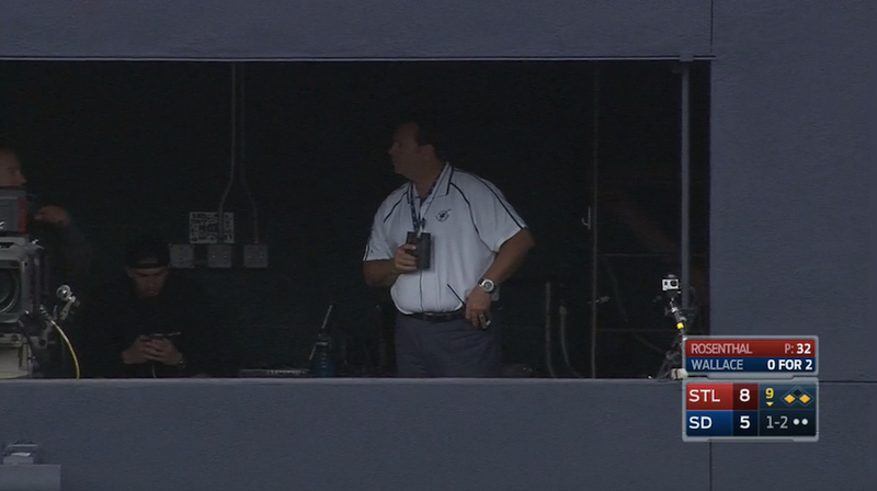 Illustration for article titled Padres Deny That Man With Binoculars In Center Field Was Stealing Signs